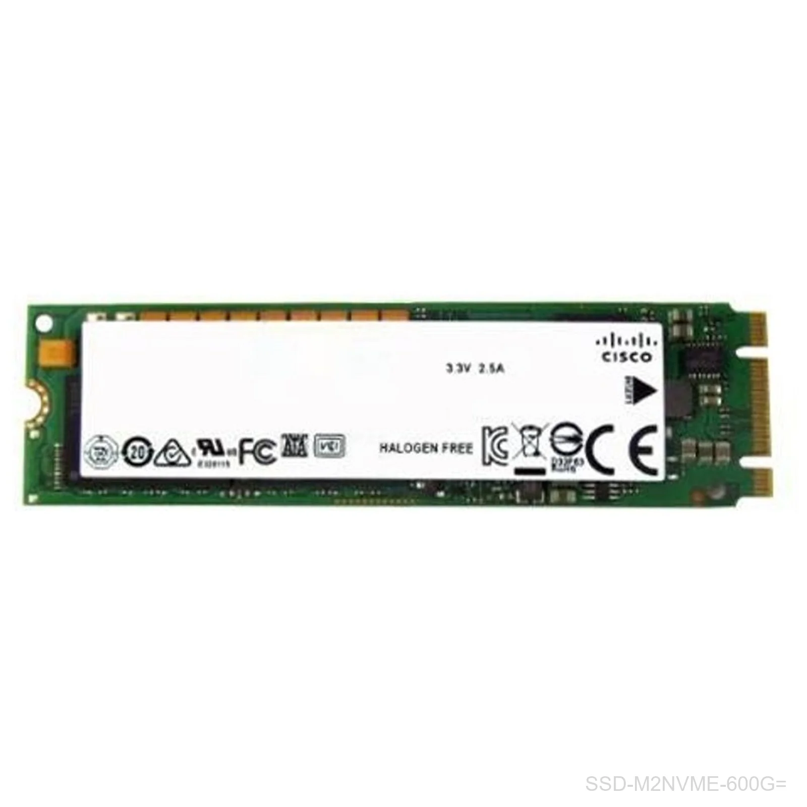 [SSD-M2NVME-600G=] Cisco SSD-M2NVME-600G=, 600GB M.2 NVMe SSD for Catalyst 8000, Spare
