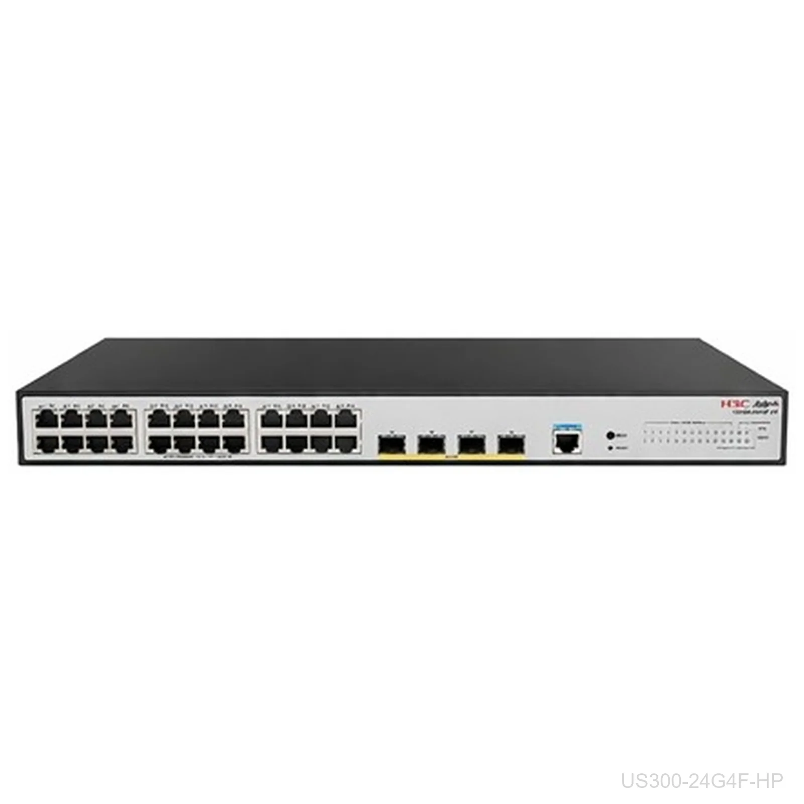 [US300-24G4F-HP] H3C US300-24G4F-HP, Aolynk 24-Port Gigabit PoE+ Switch, 370W, 4x 1G SFP