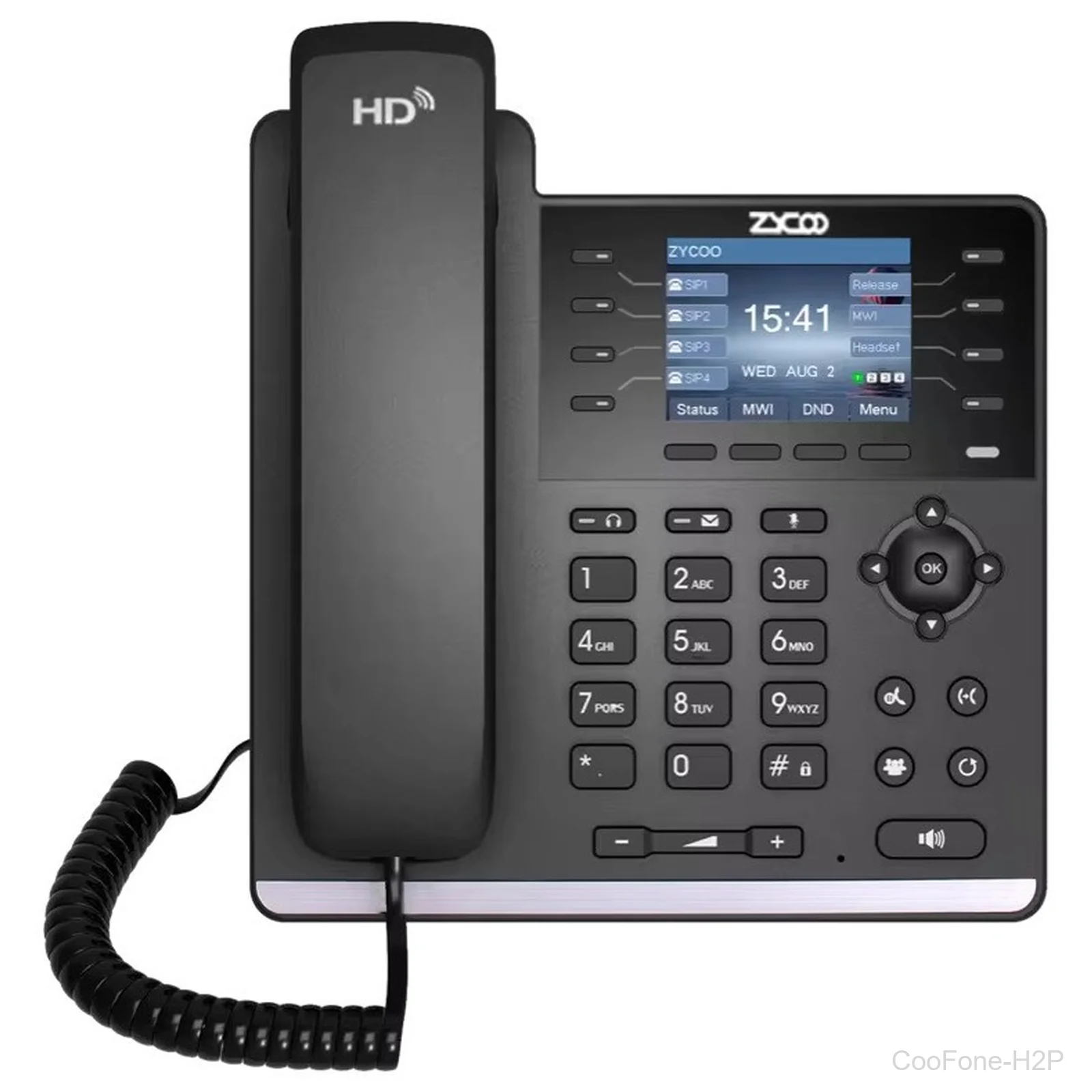 [CooFone-H2P] ZYCOO CooFone-H2P, IP Phone, 2 SIP Lines, PoE, HD Voice