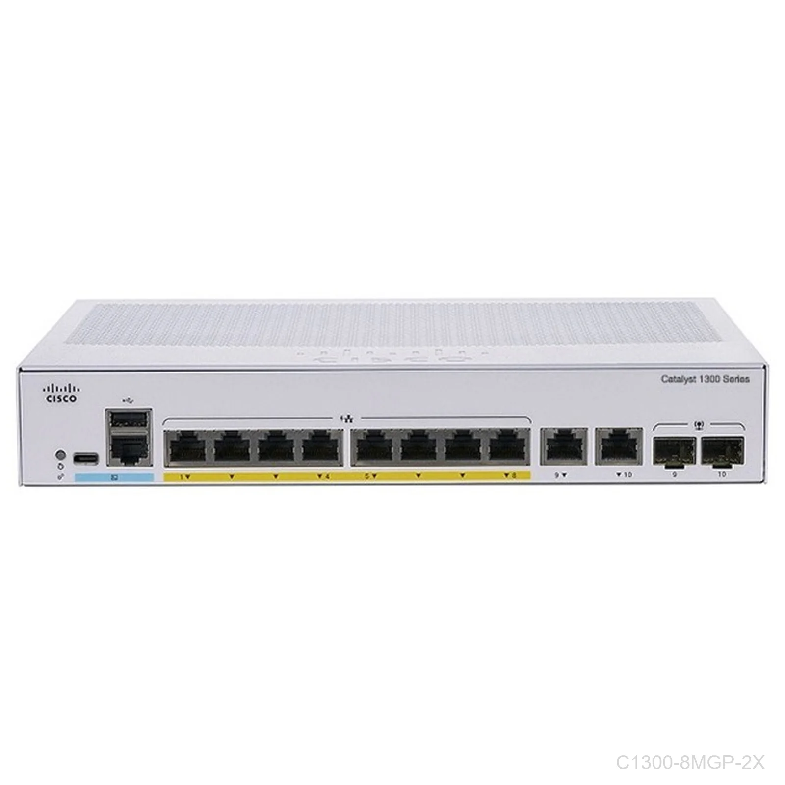 [C1300-8MGP-2X] Cisco C1300-8MGP-2X, 4 x 1G POE+, 2 x 10G SFP+, Layer 3 Catalyst Switch