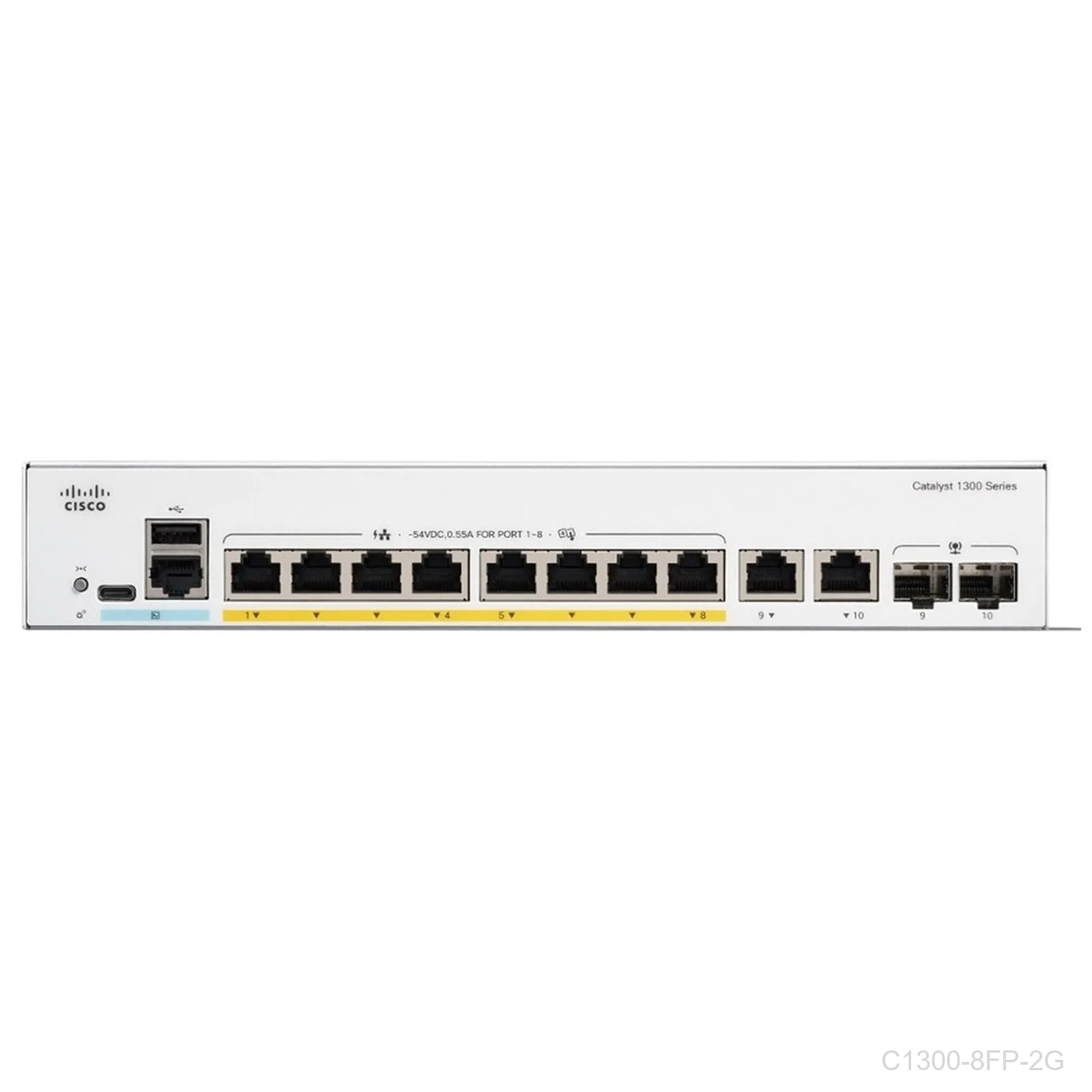 [C1300-8FP-2G] Cisco C1300-8FP-2G, 8 ports Giga POE+ 120W + 2 x 1G, Catalyst Switch