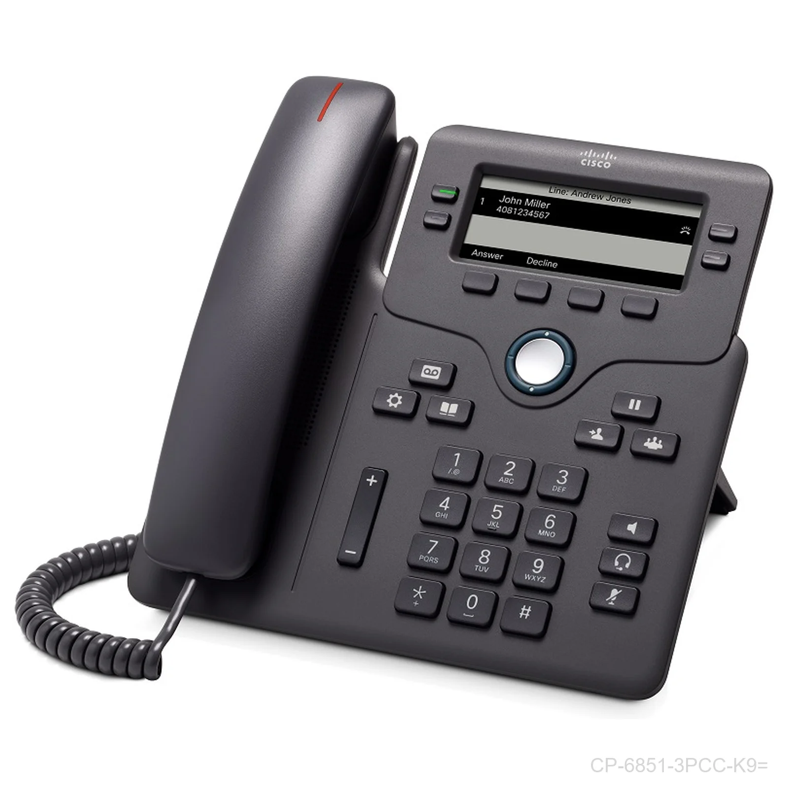 Cisco CP-6851-3PCC-K9= 6851 4-Line MPP PoE IP Phone