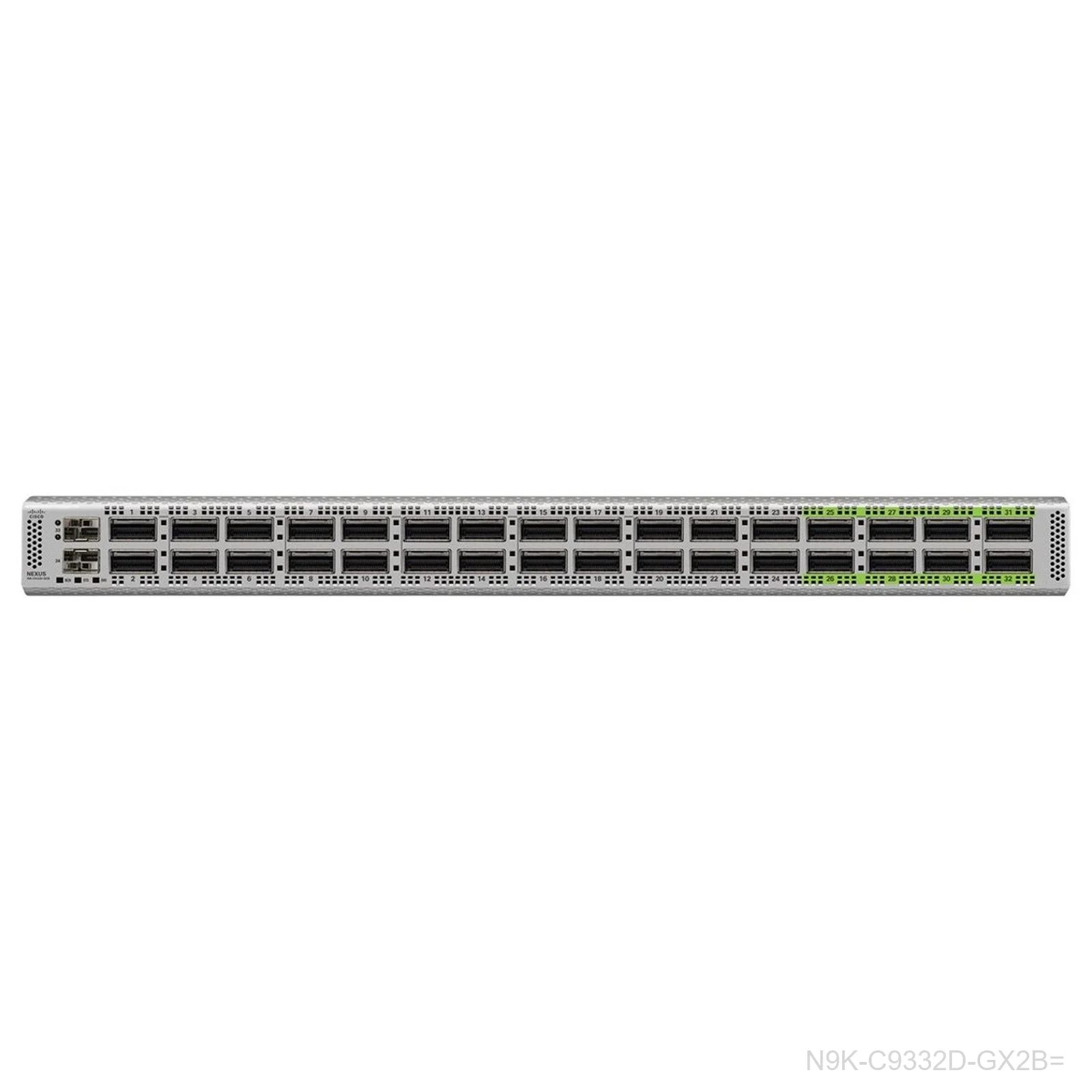 Cisco N9K-C9332D-GX2B= Nexus 9300 Switch, 32x 400G QSFP-DD, 2x 1/10G SFP+, Spare