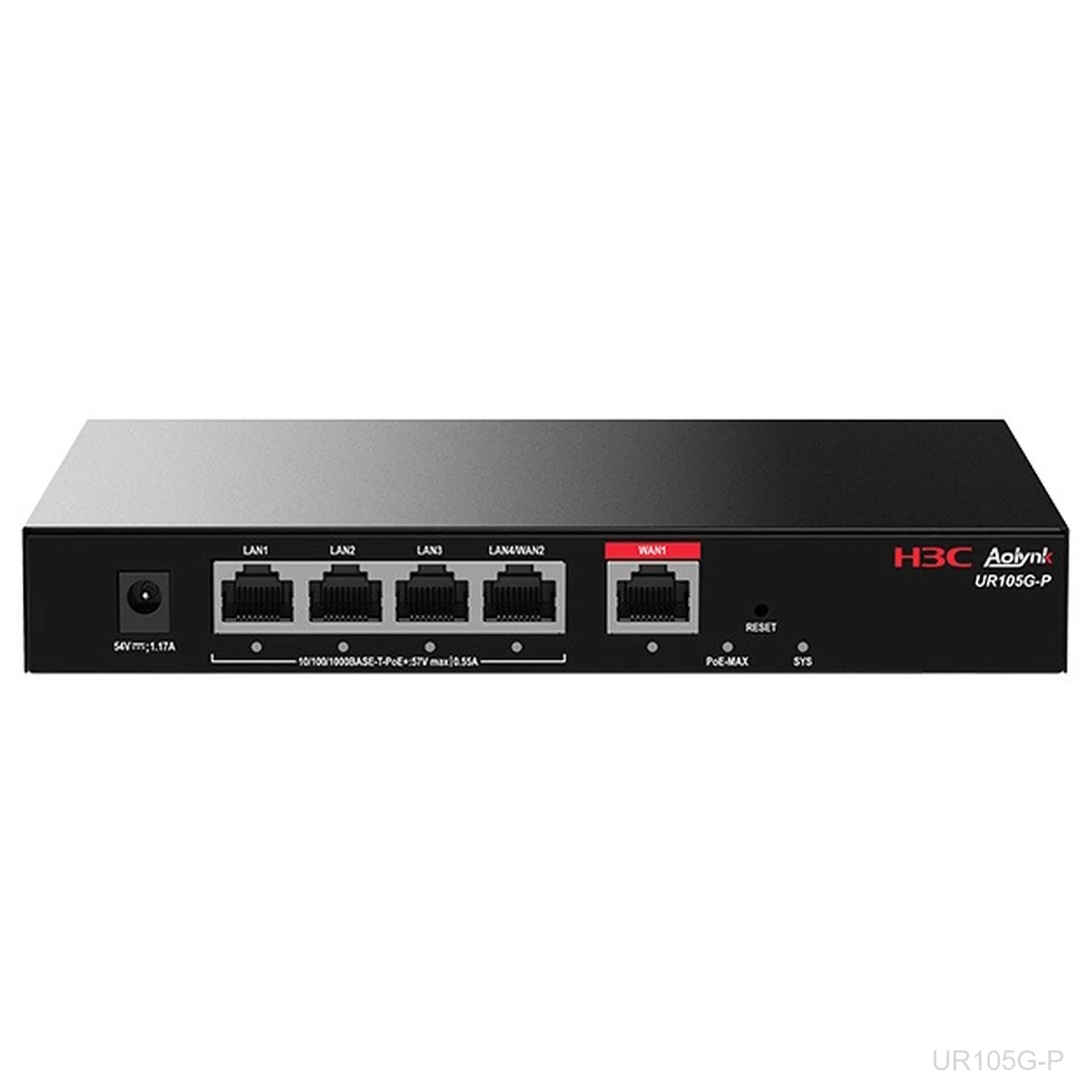 H3C UR105G-P Aolynk PoE Router, 4x GE LAN PoE+, 58W, 1x GE WAN, 9801A7X7