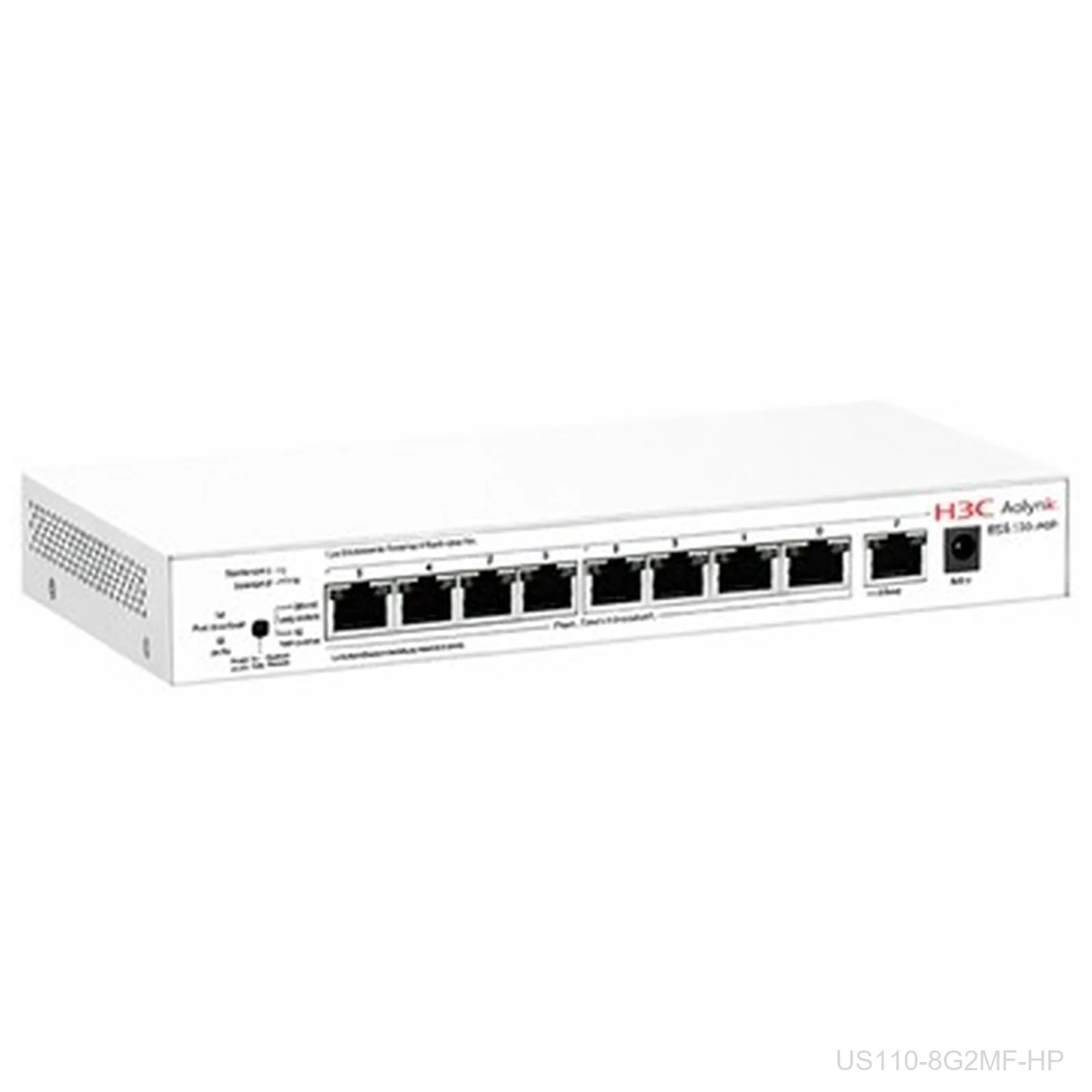 H3C US110-8G2MF-HP Aolynk 8-Port Gigabit PoE+ Switch, 130W, 2x 2.5G SFP, 9801A8GY