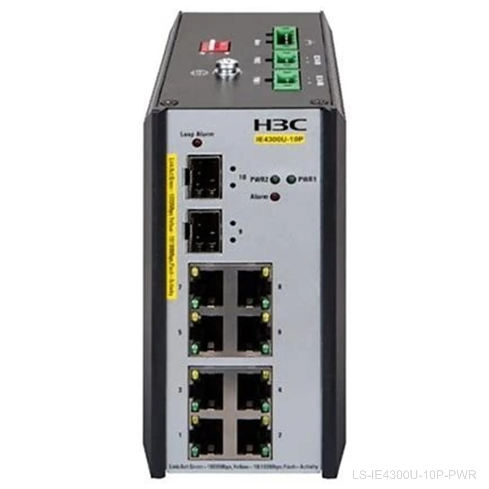 H3C LS-IE4300U-10P-PWR 8-Port Gigabit Industrial PoE+ Switch, 100W, 2x 1G SFP, 9801A6DT