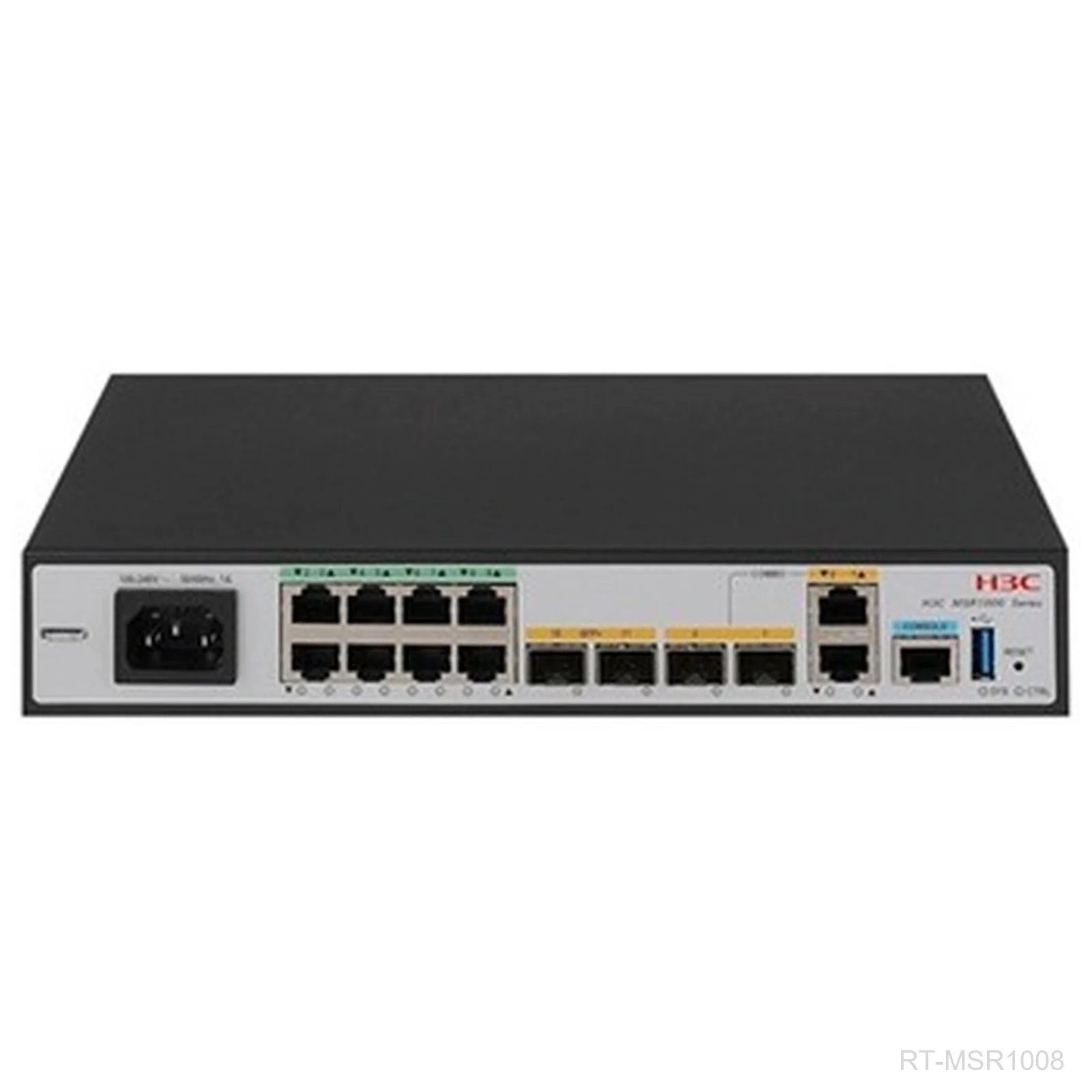 H3C RT-MSR1008 Enterprise Router, 8x GE LAN, 2x 10G SFP+, 2x GE Combo WAN, 9801A2WP