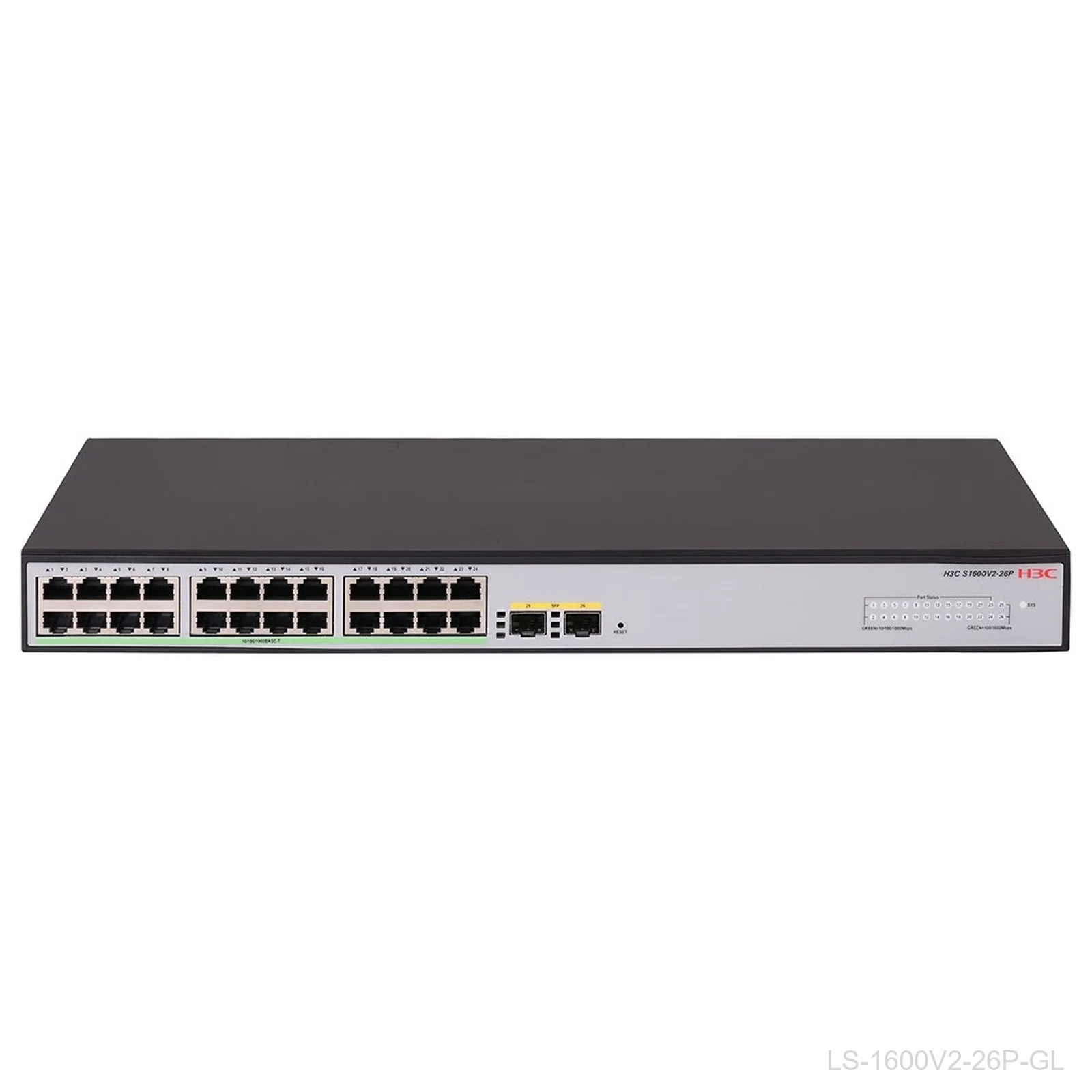 H3C LS-1600V2-26P-GL 24-Port Web Managed Gigabit Switch, 2x 1G SFP, 9801A67V