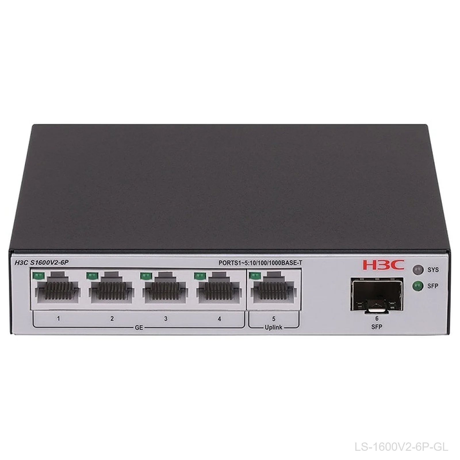 H3C LS-1600V2-6P-GL 5-Port Web Managed Gigabit Switch, 1x SFP, 9801A67N