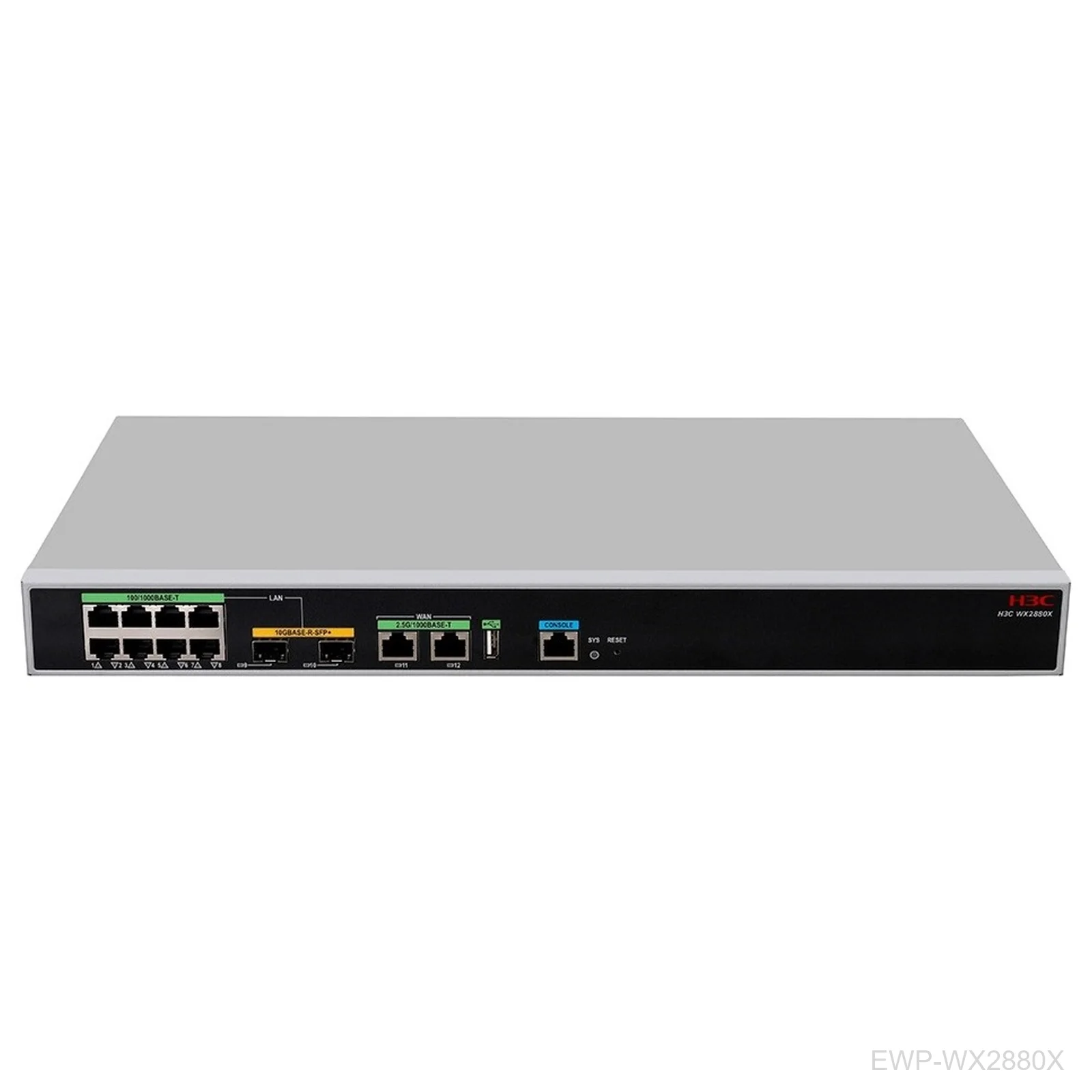 H3C EWP-WX2880X Wireless Controller, 288 APs, 10 Gbps, 8x GE, 2x SFP+
