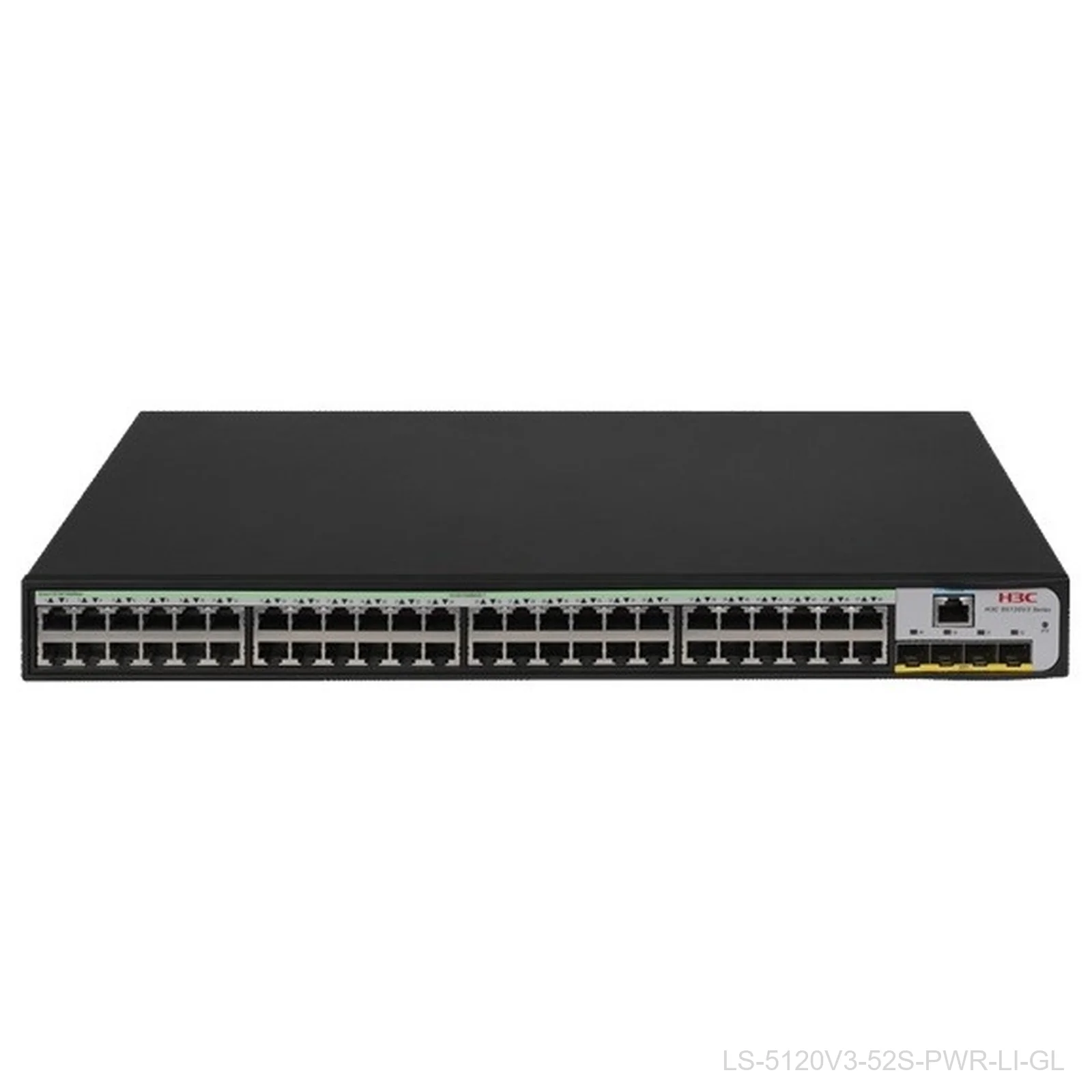 H3C LS-5120V3-52S-PWR-LI-GL 48-Port Gigabit PoE+ Switch, 370W, 4x SFP+, 9801A414