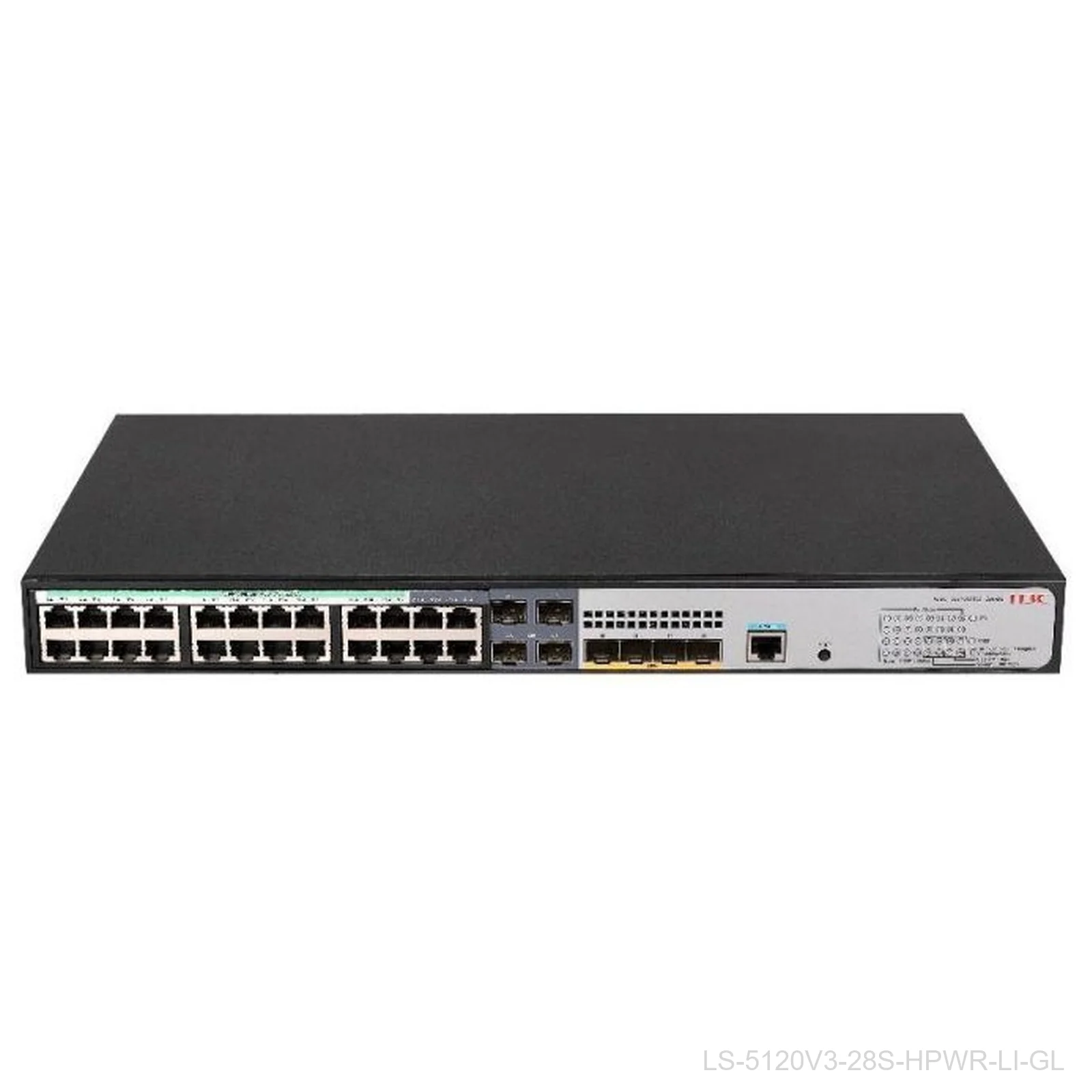 H3C LS-5120V3-28S-HPWR-LI-GL 24-Port Gigabit PoE+ Switch, 370W, 4x 1G SFP, 4x 10G SFP+, 9801A41J