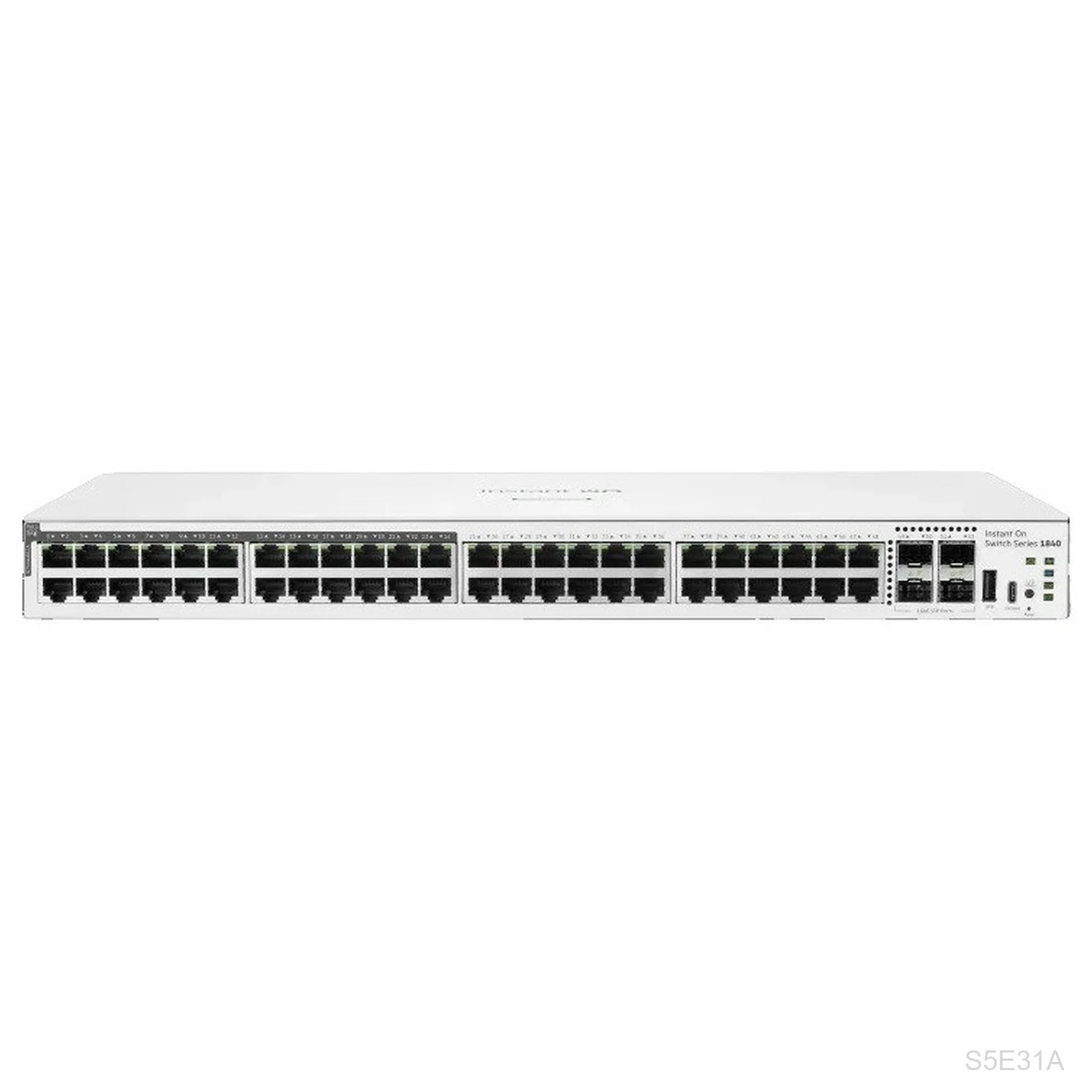 HPE Networking Instant On S5E31A 1840 Series 48-Port Gigabit Switch, 24-Port PoE 370W, 4x SFP