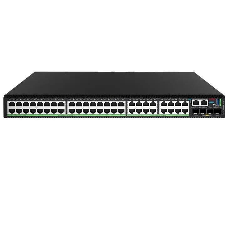 H3C,48*100M/1G/2.5G/5G/10G BASE-T PoE++ Ports, 4*25G SFP28 Ports, and 1*Slot, Without Power Supplies.