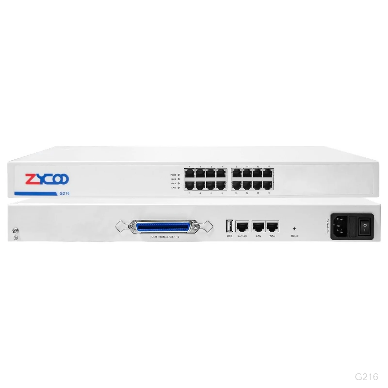 [G216] ZYCOO G216 FXS VoIP Gateway, 16 Ports