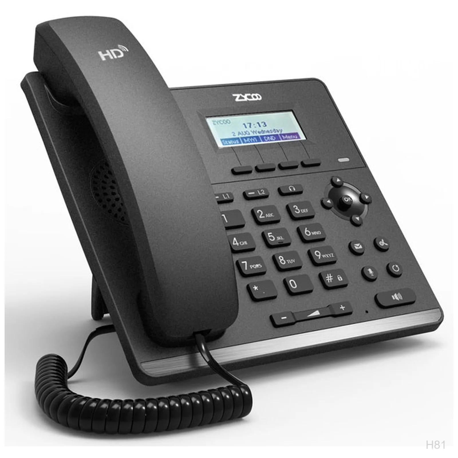 [H81] ZYCOO CooFone H81 IP Phone, 2 Line, PoE, HD Voice