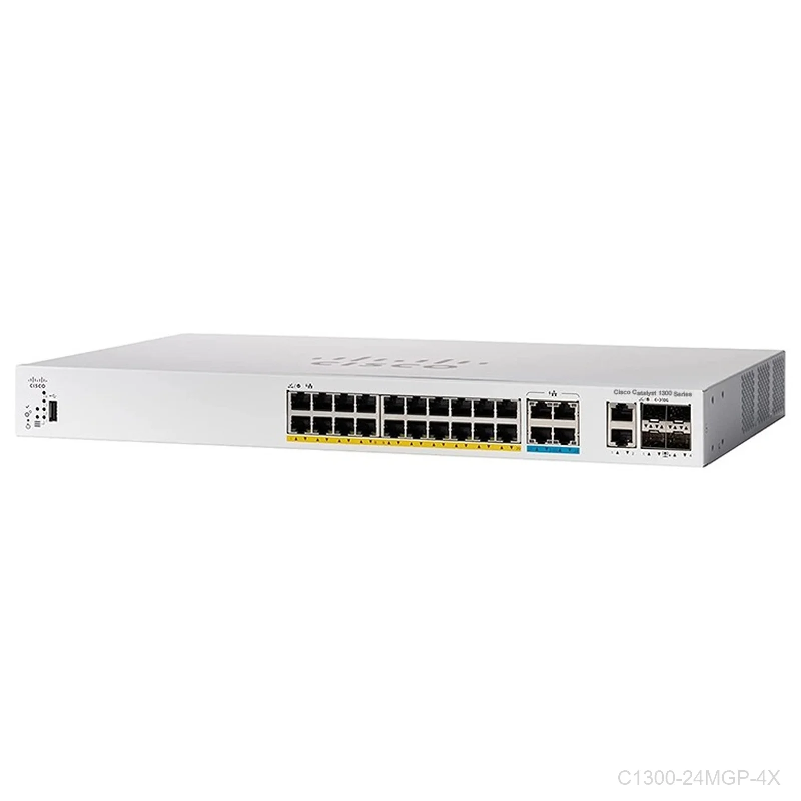 Cisco C1300-24MGP-4X, 16 x 1G POE+ and 8 x 2.5G POE+ 375W, with 4 x 10G SFP+ uplink, Layer 3 Catalyst Switch