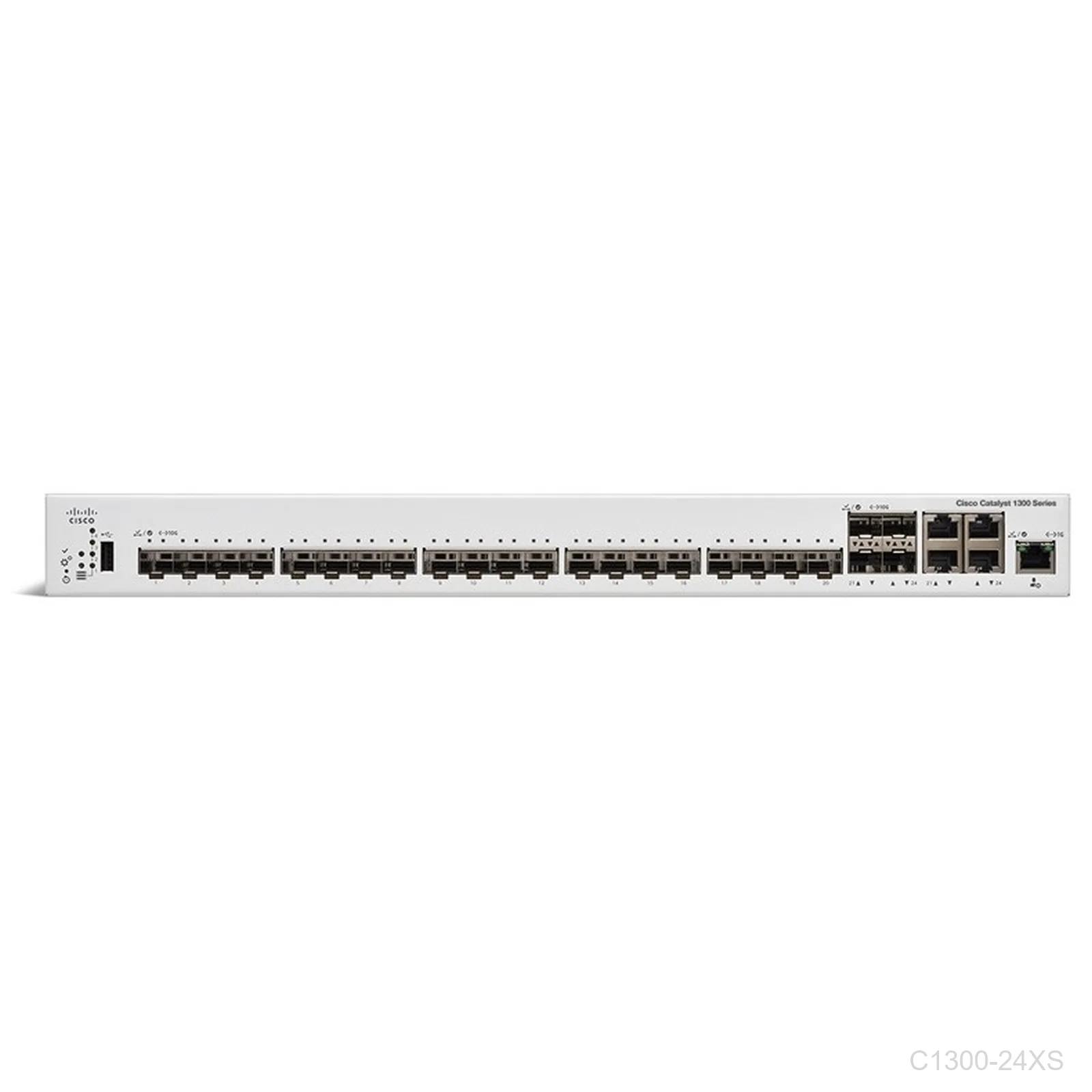 Cisco C1300-24XS, 20 x 10G SFP+ with 4 x 10G copper/10GSFP+ combo uplink, Layer 3 Catalyst Switch
