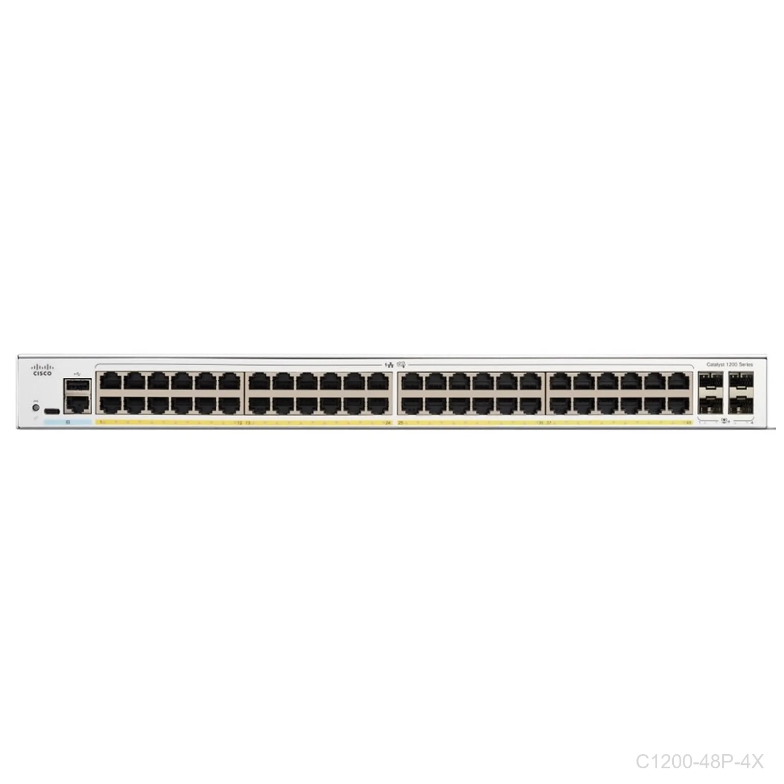 Cisco C1200-48P-4X, 48 ports Giga POE+ 375W + 4 x 10G SFP uplink ports, Catalyst Switch