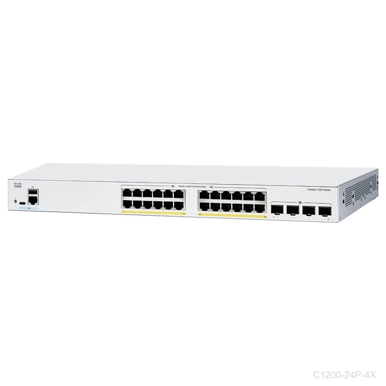 [C1200-24P-4X] Cisco C1200-24P-4X, 24 ports Giga POE+ 195W + 4 x 10G SFP uplink ports, Catalyst Switch