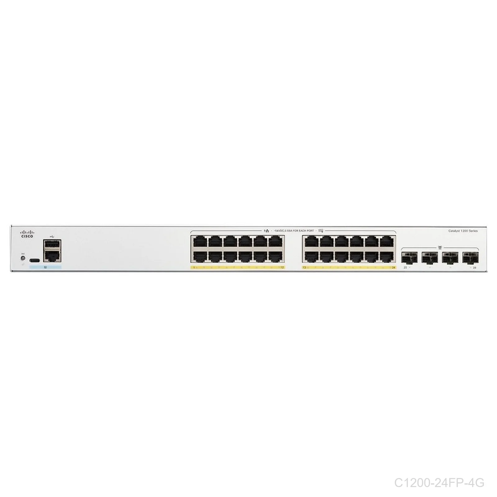 [C1200-24FP-4G] Cisco C1200-24FP-4G, 24 ports Giga POE+ 375W + 4 x 1G SFP uplink ports, Catalyst Switch