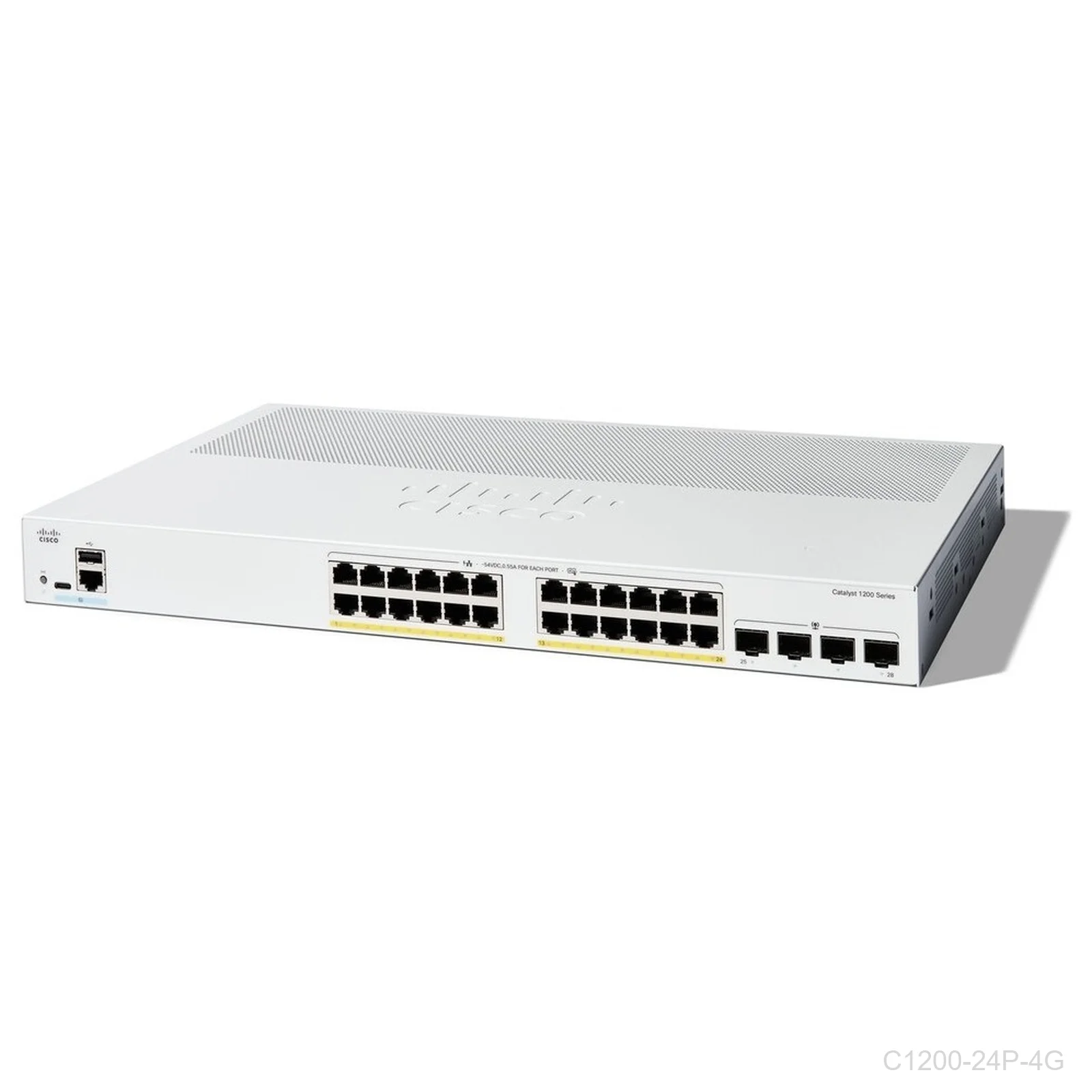 [C1200-24P-4G] Cisco C1200-24P-4G, 24 ports Giga POE+ 195W + 4 x 1G SFP uplink ports, Catalyst Switch