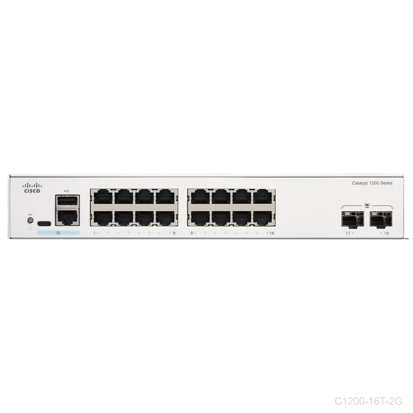Cisco C1200-16T-2G, 16 ports Giga + 2 x 1G SFP uplink ports, Catalyst Switch