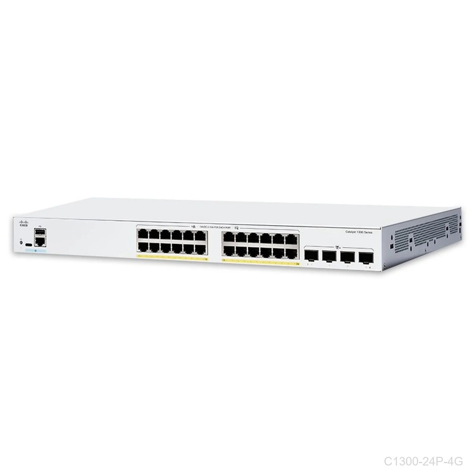 Cisco C1300-24P-4G, 24 ports Giga POE+ 195W + 4 x 1G SFP uplink ports, Catalyst Switch